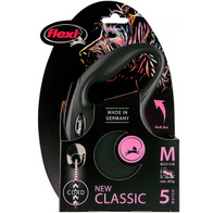 Smycz FLEXI dla psa do 25 kg New Classic M linka 5 m czarna