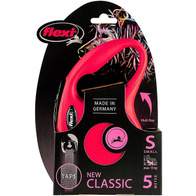 Smycz FLEXI dla psa do 15 kg New Classic S taśma 5 m czerwona