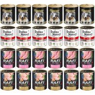 Mokra karma dla psa Dolina Noteci Flipper Rafi różne smaki zestaw 24 x 800 g