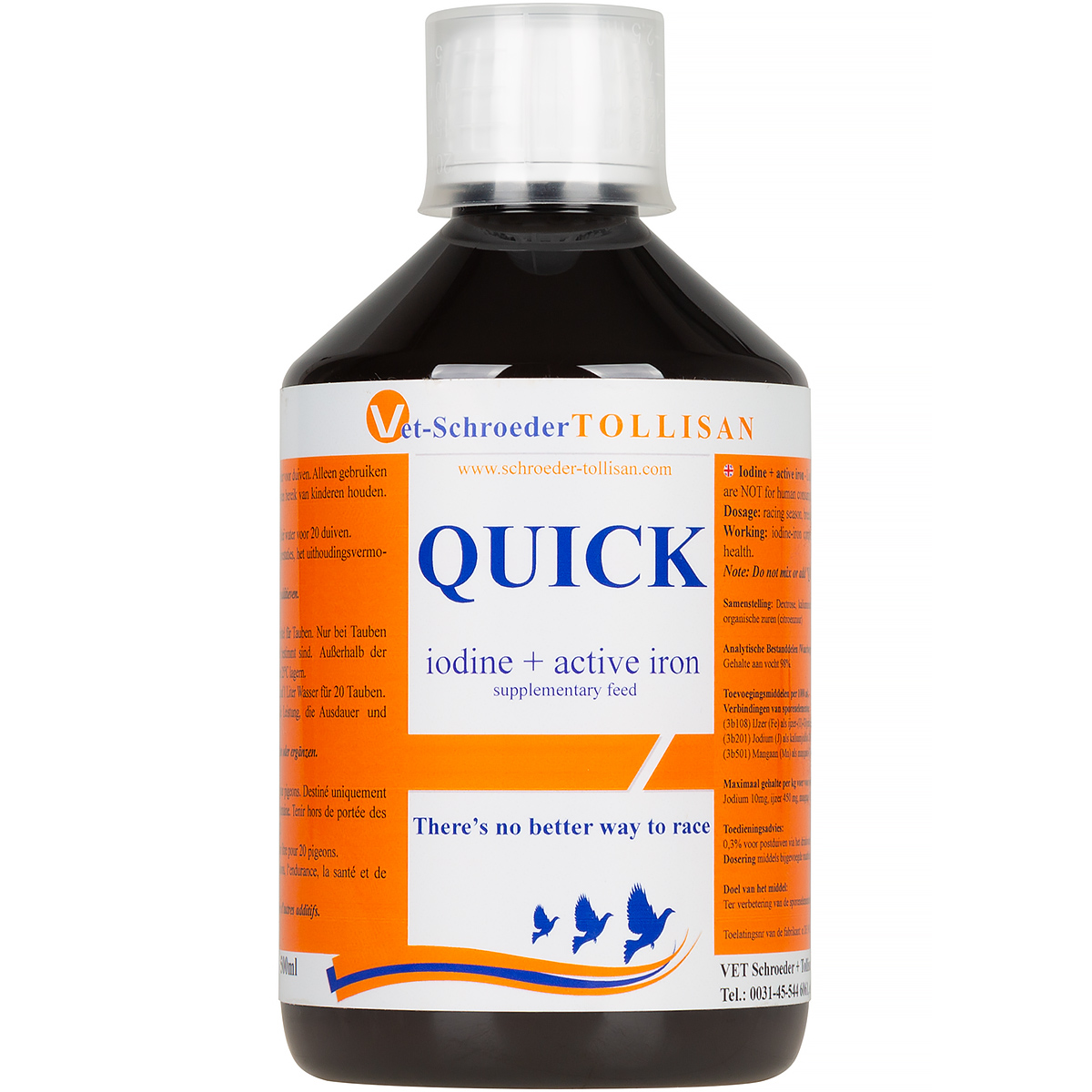 Quick 500 ml jod i żelazo dla gołębi Tollisan