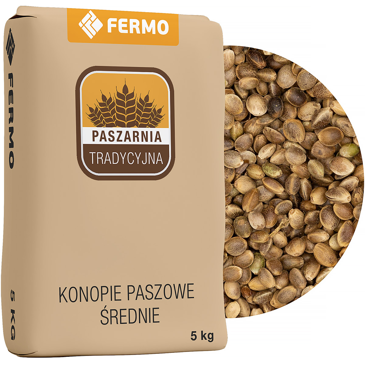 Konopie paszowe średnie ziarno dla gołębi, zanęta dla ryb 5 kg