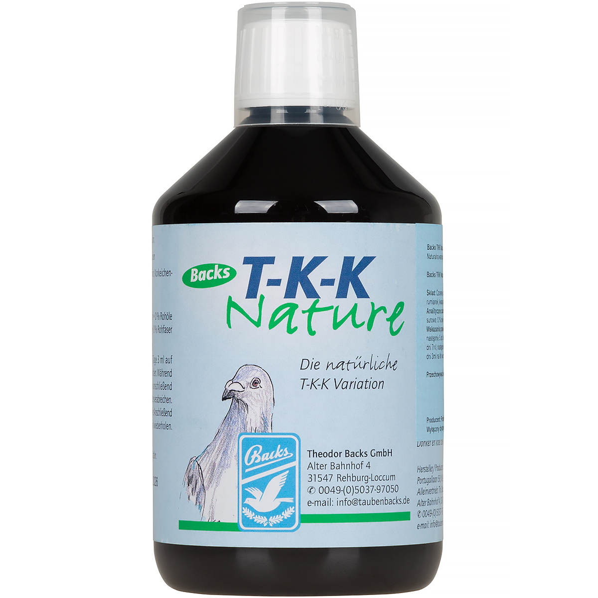 Preparat na rzęsistek, żółty guzek u gołębi, kokcydiozę Backs TKK-Nature 500 ml