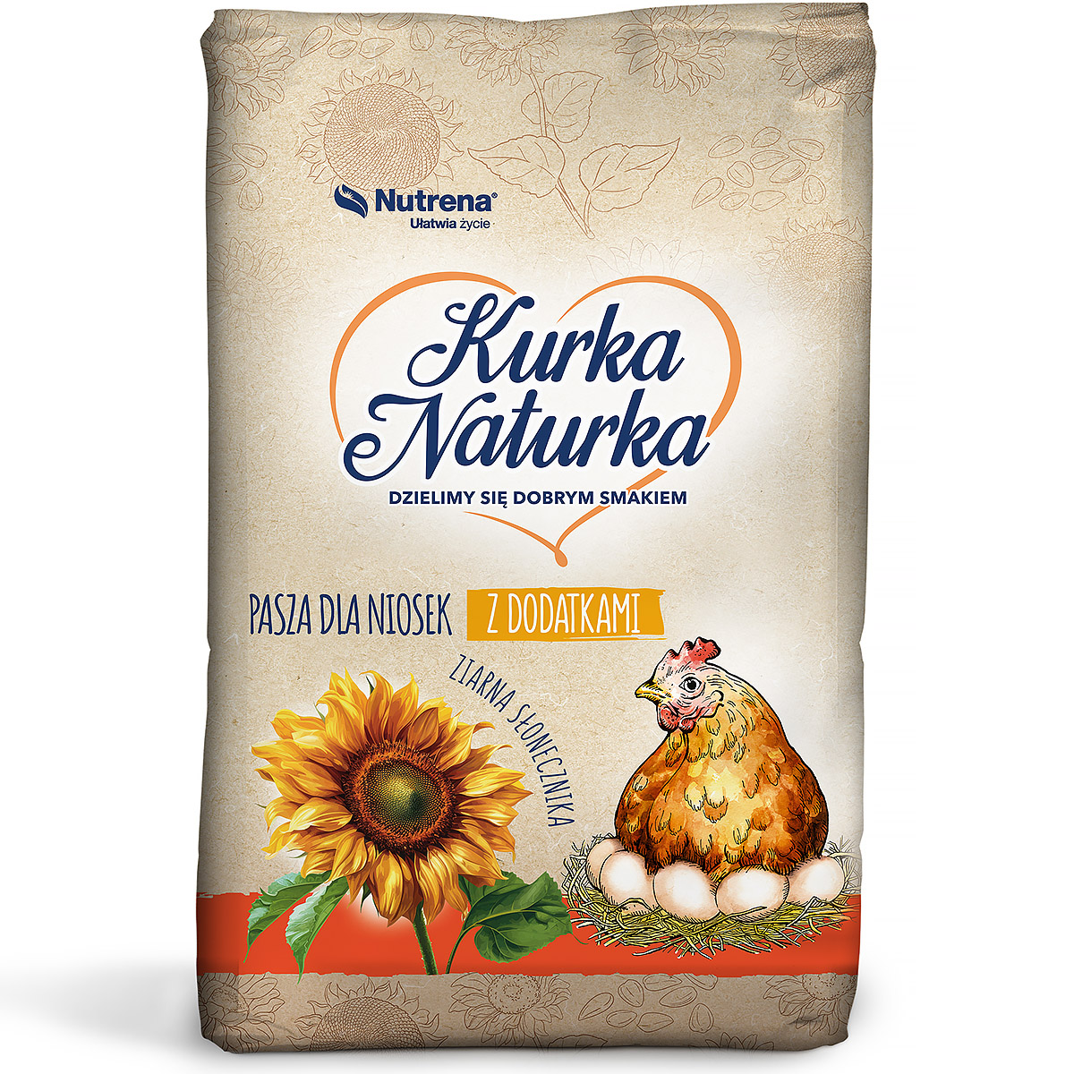 Pasza dla kur niosek Kurka Naturka Nioska ze słonecznkiem granulat 25 kg