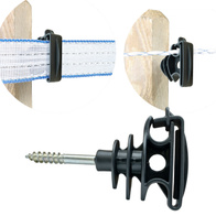 Izolator do pastucha uniwersalny na taśmę i linkę do słupków drewnianych