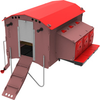 Kurnik na 10 kur mobilny z systemem pojenia i gniazdami RED ROOF duży dla 10-20 szt.