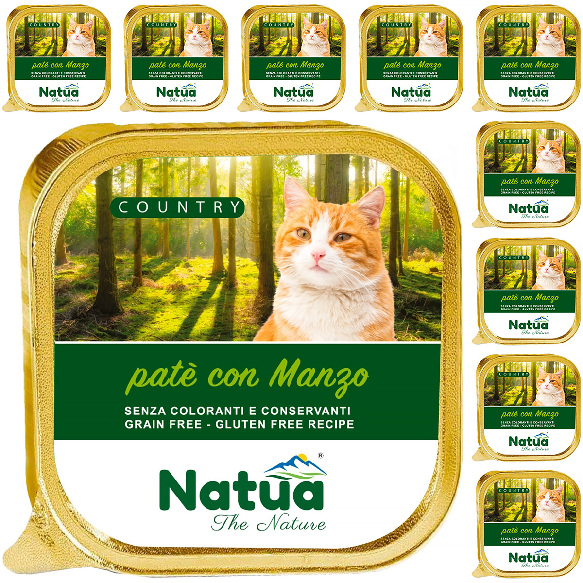 Naturalna mokra karma dla kota Natua Country Beef pasztet z wołowiną 10 x 100 g