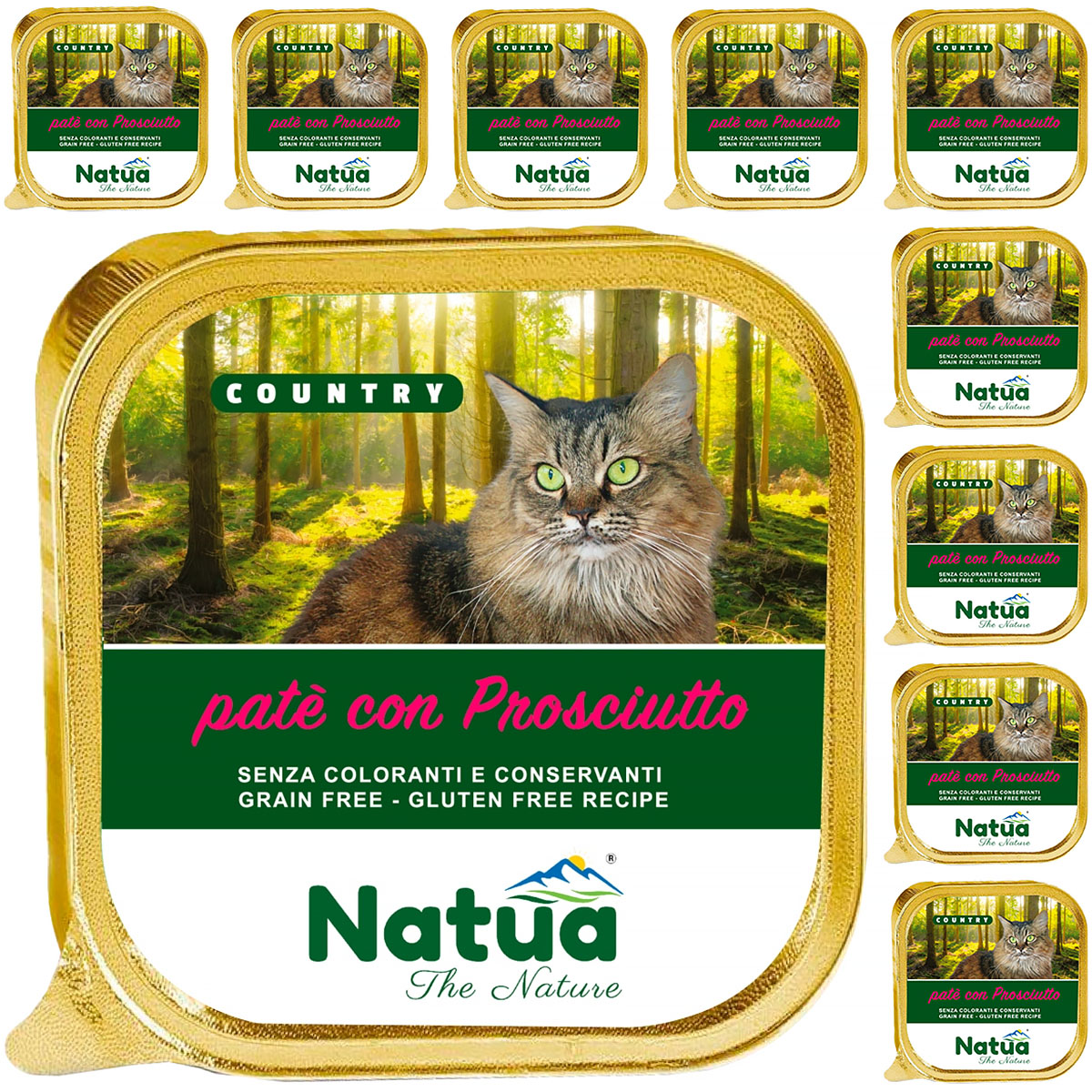 Naturalna mokra karma dla kota Natua Country Ham pasztet z szynką 10 x 100 g