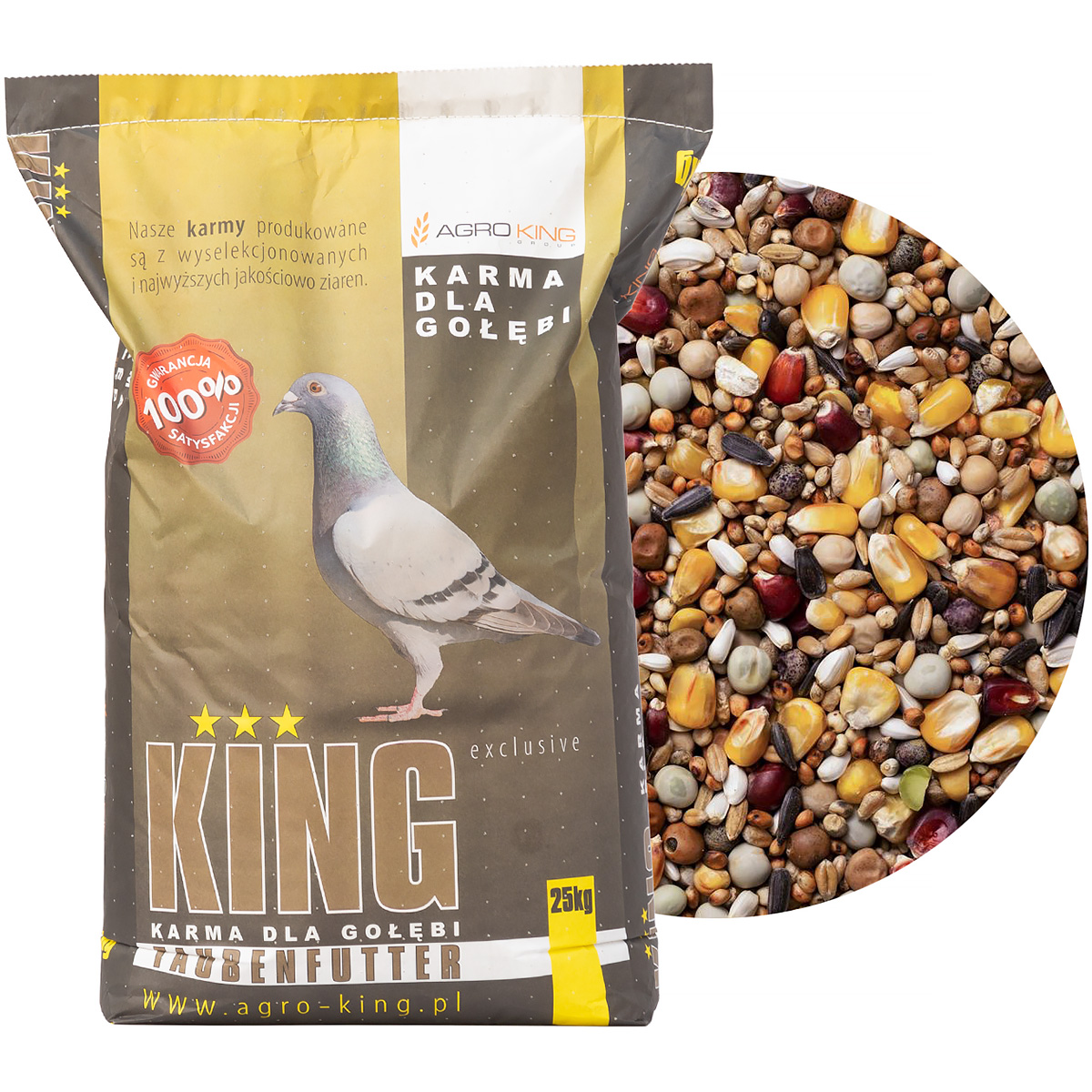 Wyselekcjonowana karma dla gołębi AGRO KING R rozpłodowa 25 kg
