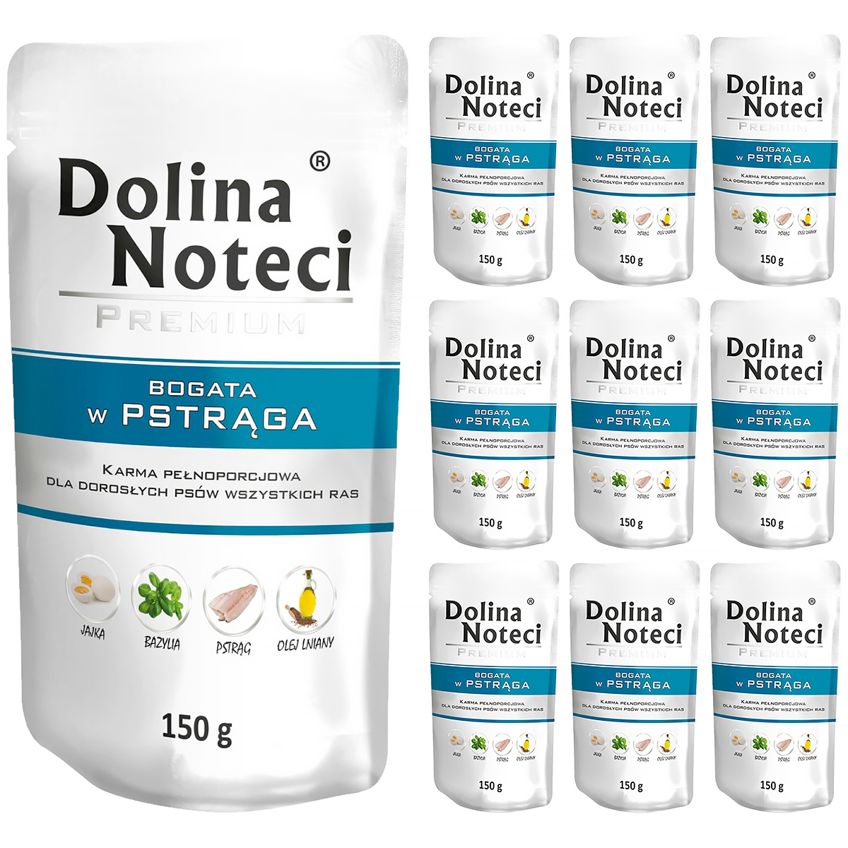 Zestaw saszetek Dolina Noteci Premium 150 g z pstrągiem 10 szt.