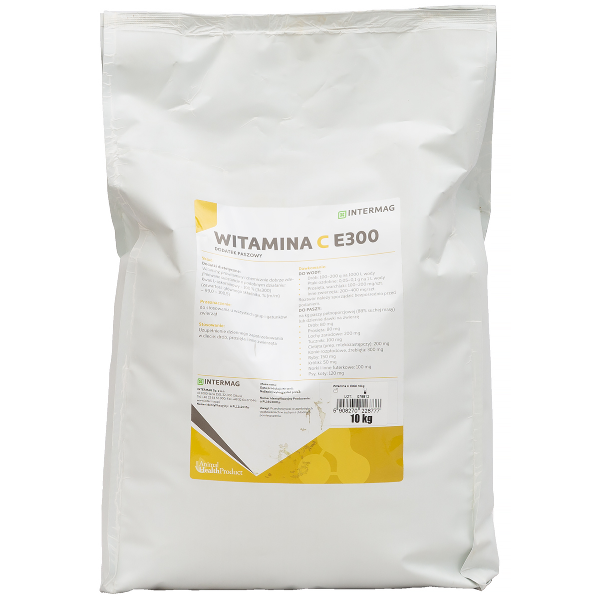 Witamina C E300 kwas askorbinowy dla zwierząt czysty 10 kg