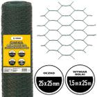 Siatka sześciokątna ocynk + PVC na woliery oczko 25 mm rolka 1,5 x 25 m