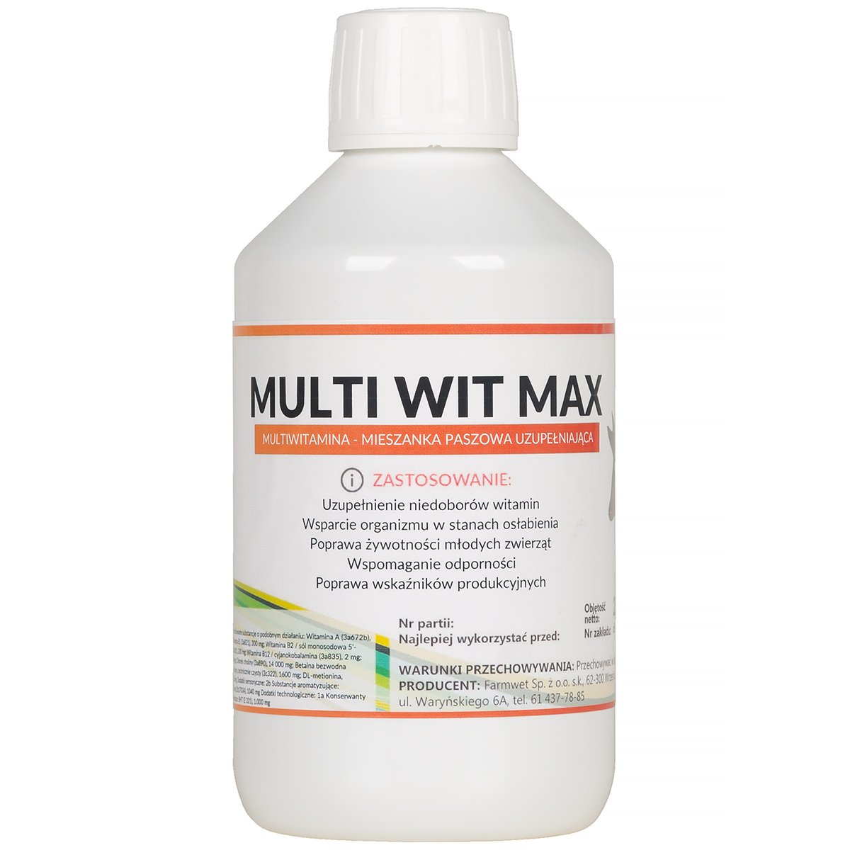 Multi Wit Max 250ml kompleks witamin na wzmocnienie dla drobiu i zwierząt hodowlanych