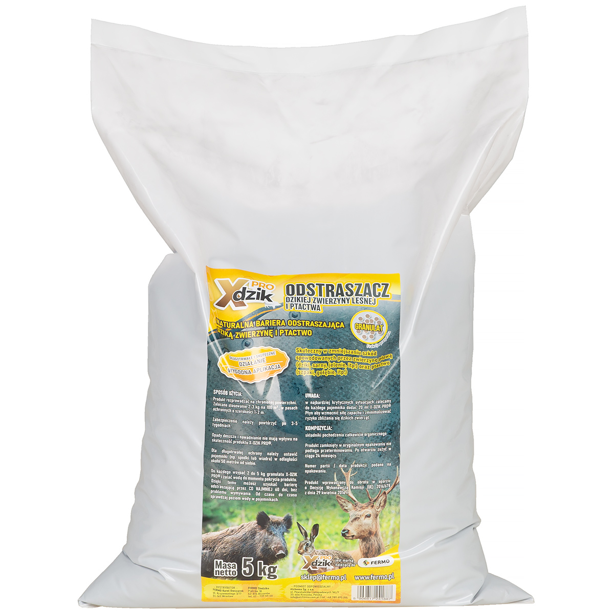 Naturalny i bezpieczny odstraszacz na dziki w formie granulatu zapachowego 5 kg