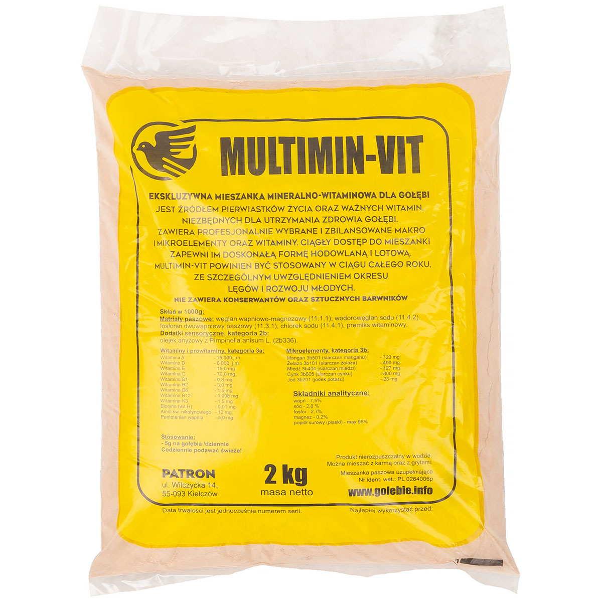 Witaminy i minerały dla gołębi Patron Multimin-Vit 2 kg