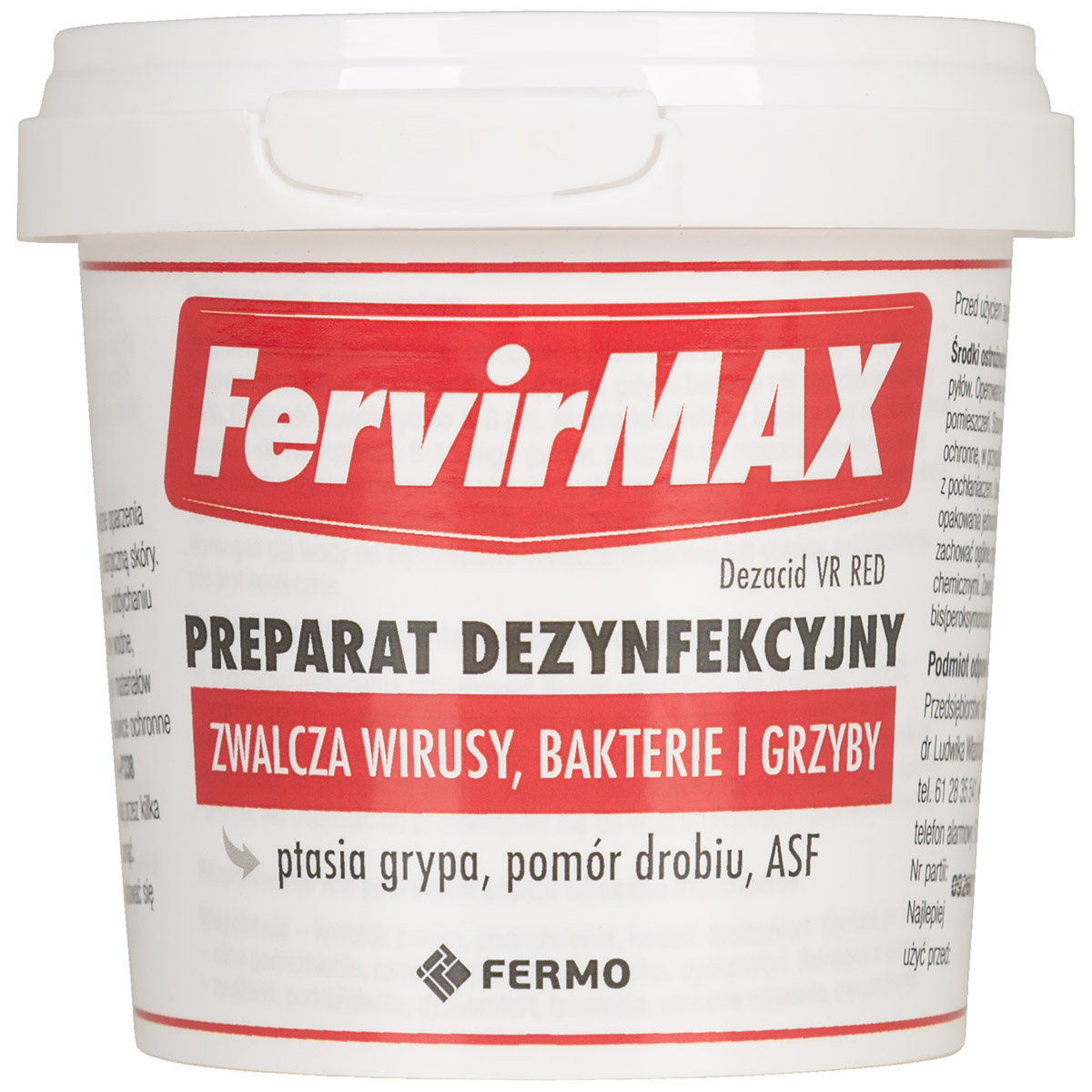 Proszek do mycia i oprysku powierzchni gospodarskich - dezynfekcja FervirMAX
