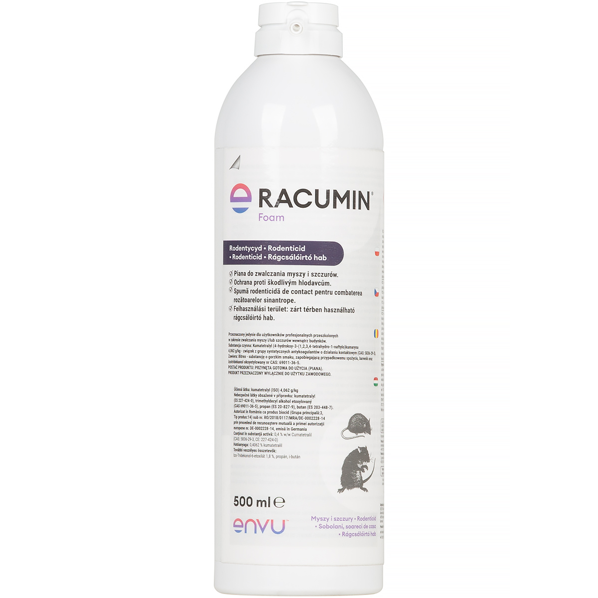 Racumin Foam 500 ml trutka na szczury i myszy w piance