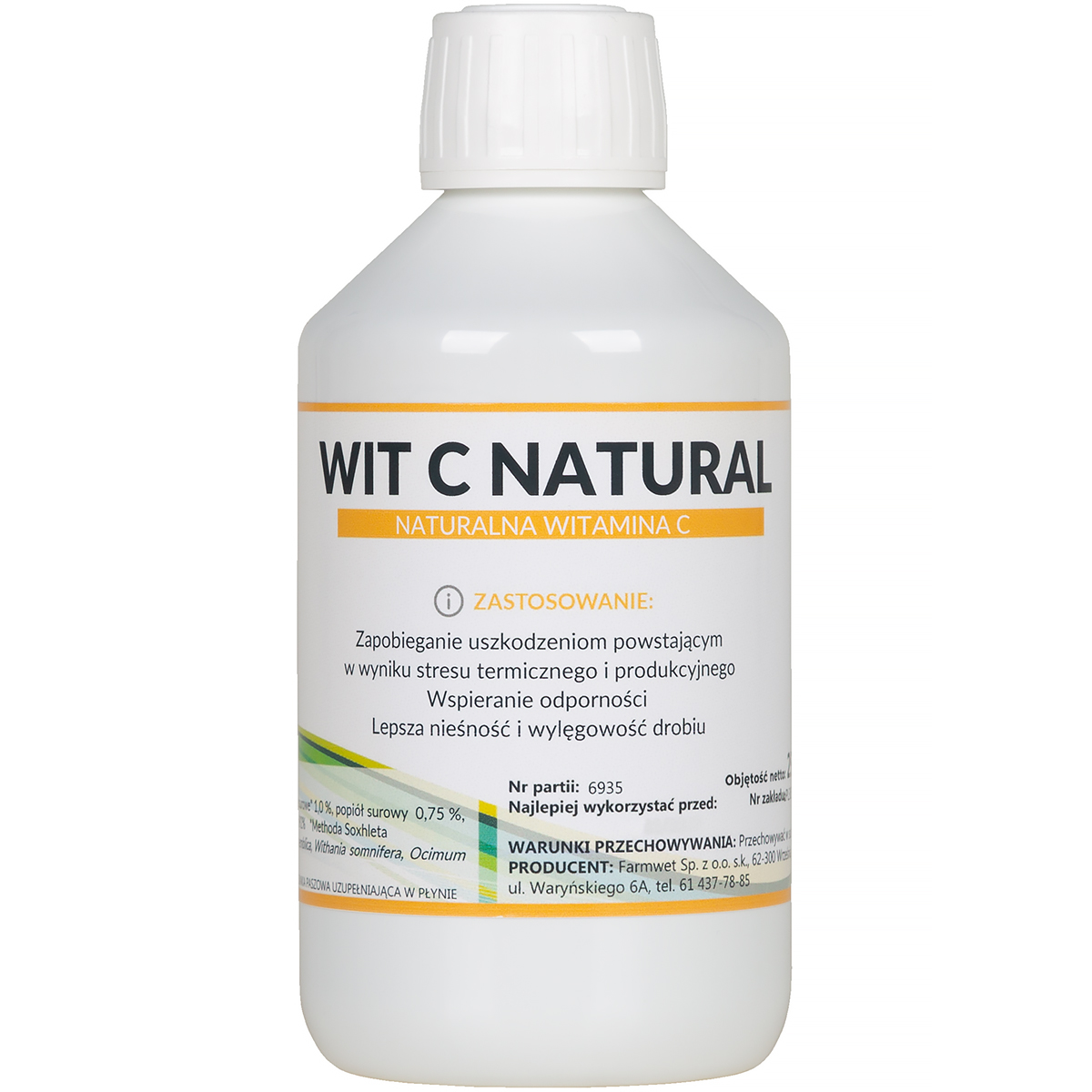 WIT C NATURAL 250 ml witamina C dla drobiu i trzody na upały i odporność