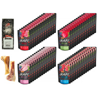 Mokra karma dla psa RAFI MIX smaków w saszetkach zestaw 60 x 300 g