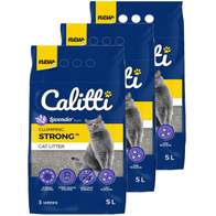 Żwirek bentonitowy dla kota 15L do kuwet lawenda zestaw 3 x 5 l