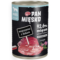 Mokra karma dla psa Pan Mięsko wieprzowina z dzikiem 6 x 400 g