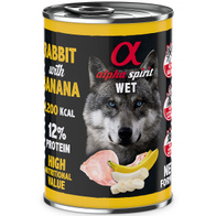 Mokra karma dla psa Alpha Spirit królik z bananem zestaw 6 x 400 g
