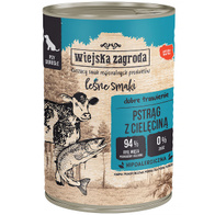 Mokra karma dla psa Wiejska Zagroda Leśne Smaki Pstrąg z cielęciną 400 g dorosłe psy