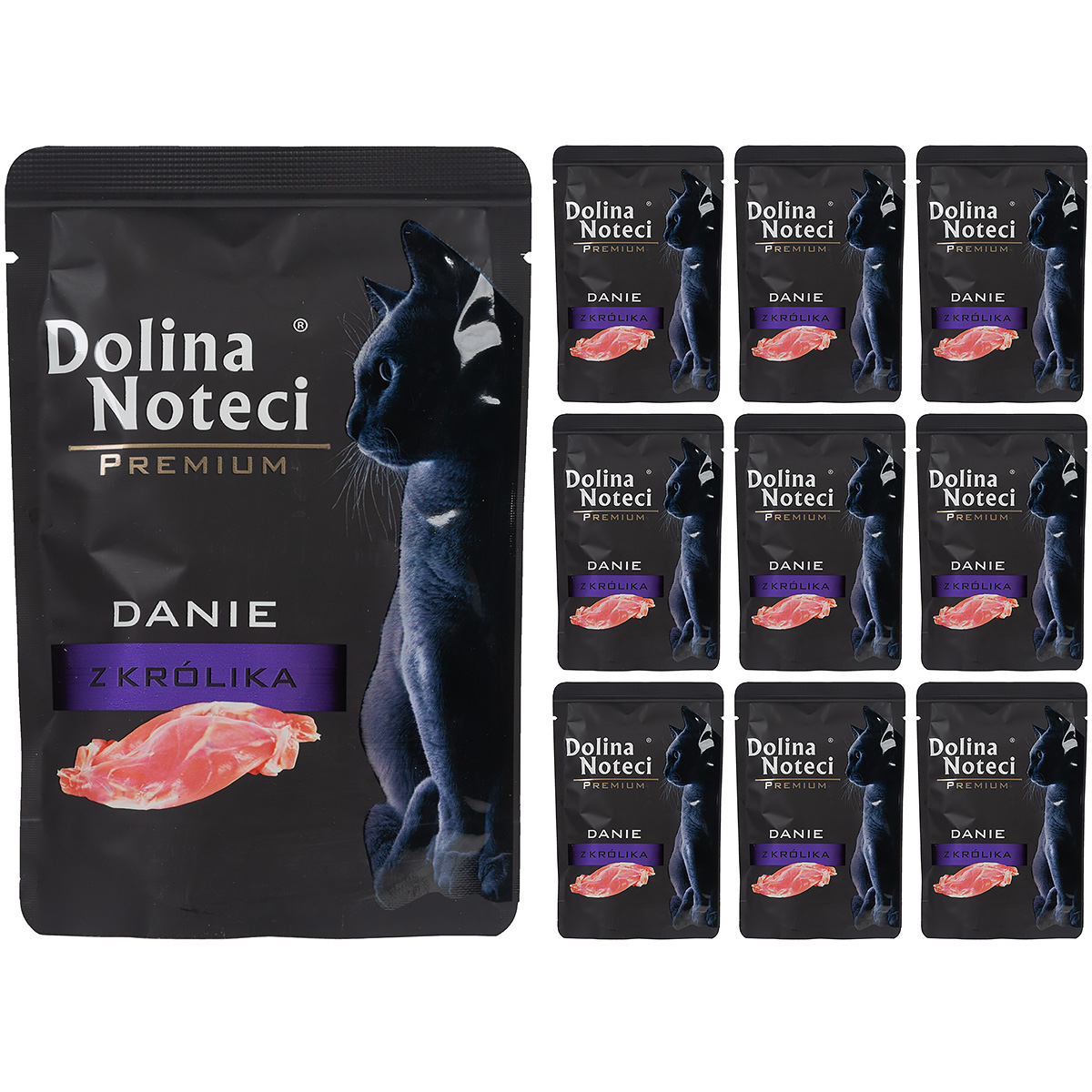 Mokra karma dla kota Dolina Noteci Premium królik 10 x 85 g