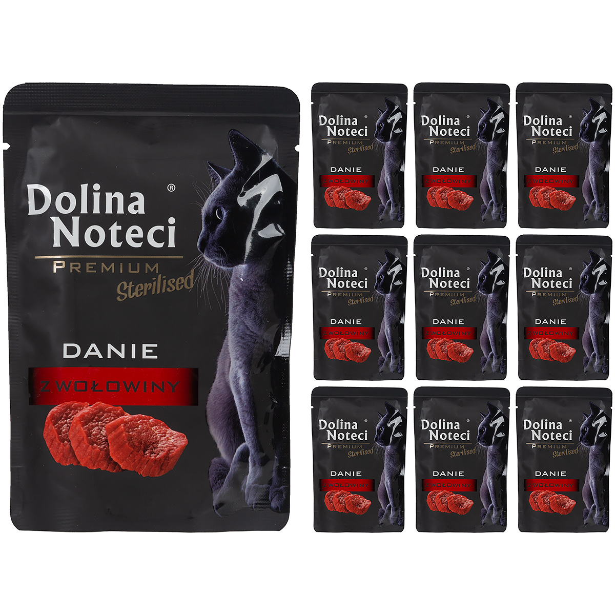 Mokra karma dla kota Dolina Noteci Premium wołowina 10 x 85 g