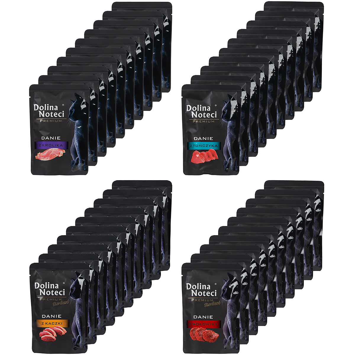 Mokra karma dla kota  Dolina Noteci Premium MIX królik, tuńczyk, kaczka, wołowina 40 x 85 g