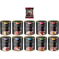 Mokra karma dla psa Piper mix smaków zestaw 30 x 800 g + gratis