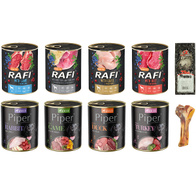 Mokra karma dla psa Piper Rafi mix smaków zestaw 24 x 800 + gratis