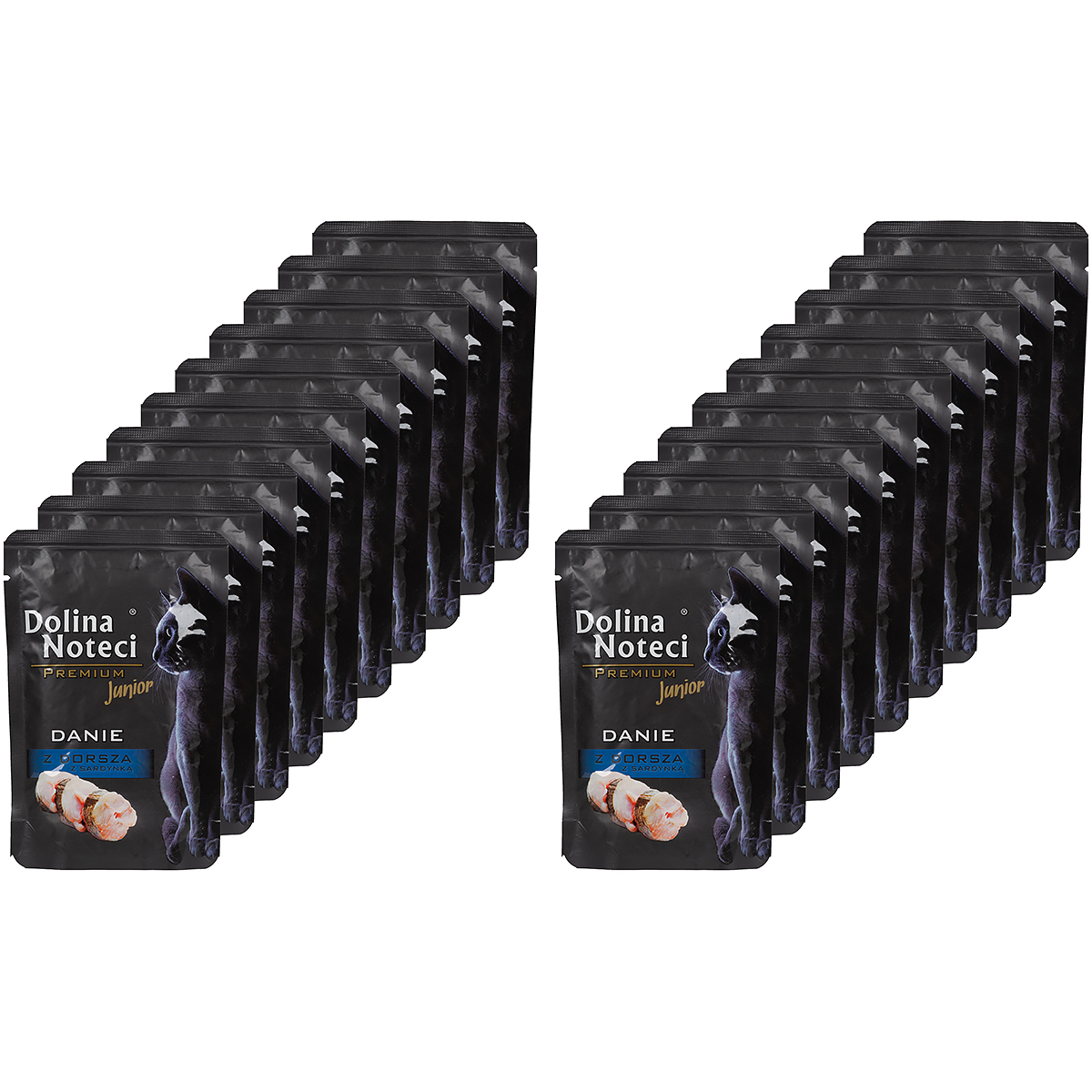 Mokra karma dla kota Dolina Noteci Premium Junior danie z dorsza z sardynką 20 x 85 g