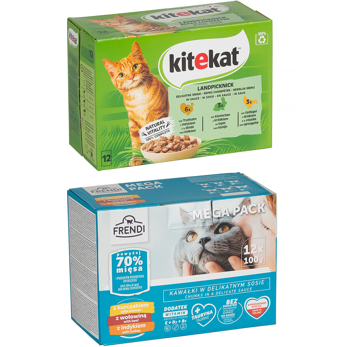Mokra karma dla kota KITEKAT FRENDI mix smaków w sosie 24 x 85 g