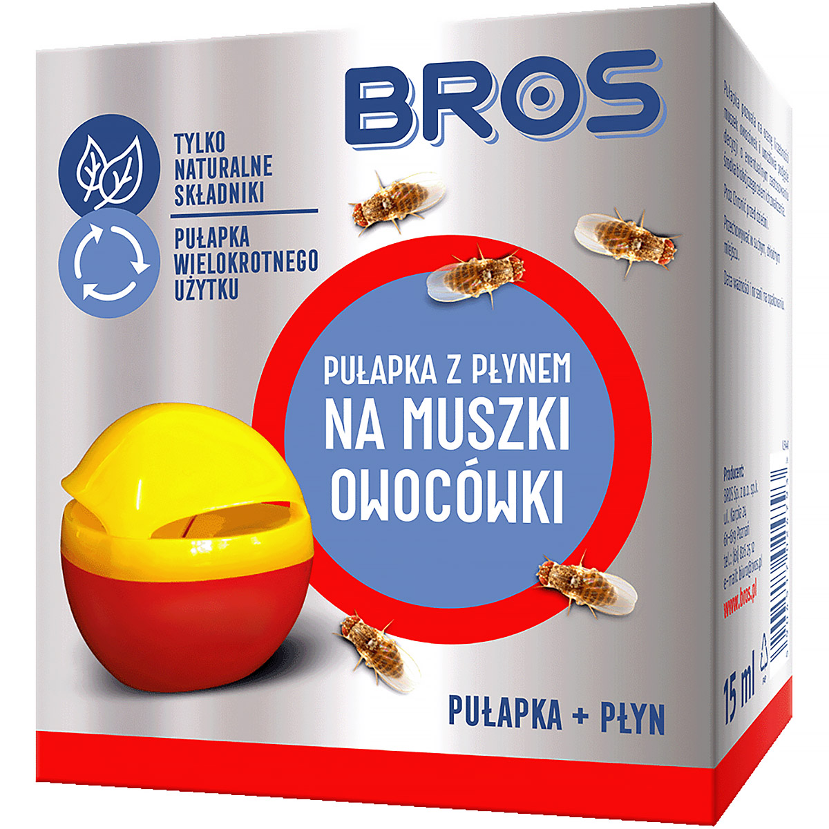 Bros Pułapka z płynem na muszki owocówki