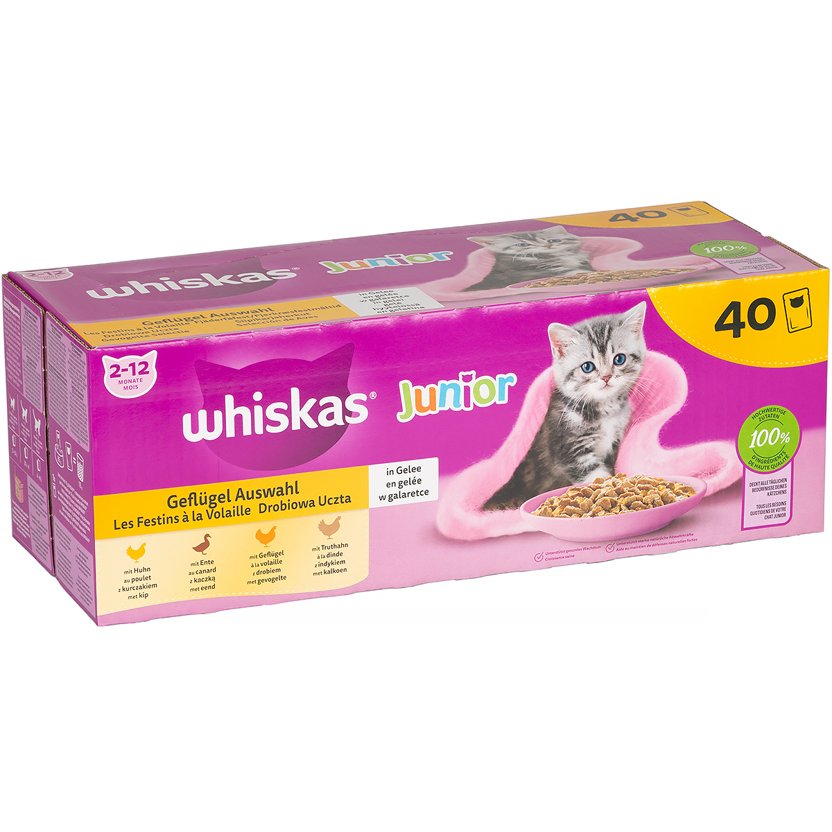 Mokra karma dla kota Whiskas Junior mix smaków w galaretce saszetki 40 x 85 g