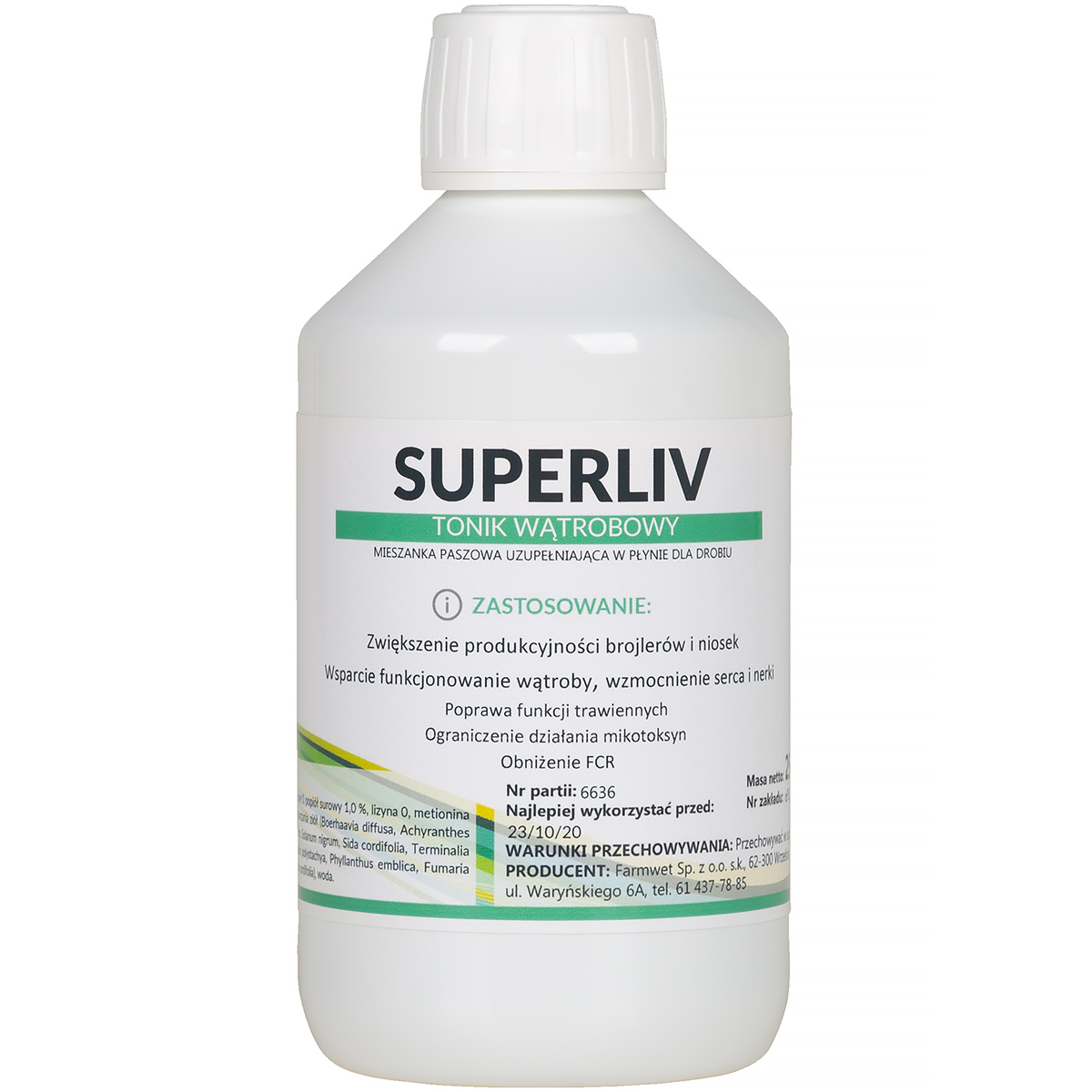 SUPERLIV tonik wątrobowy dla drobiu kur niosek kaczek gołębi 250 ml