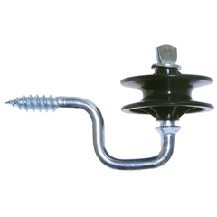 Izolator narożny z rolką, wkręcany, do słupków drewnianych