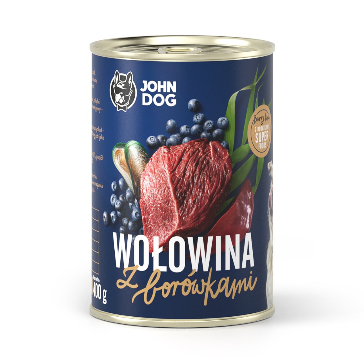 Mokra karma dla psów wołowina z borówkami JOHN DOG 400 g dorosłe psy 