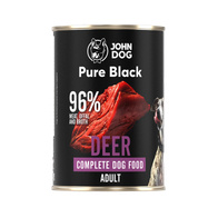 Mokra karma dla psów JOHN DOG PURE BLACK z jelenia 400 g dorosłe psy