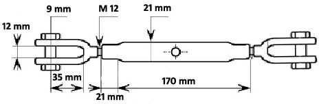Śruba rzymska 12 mm