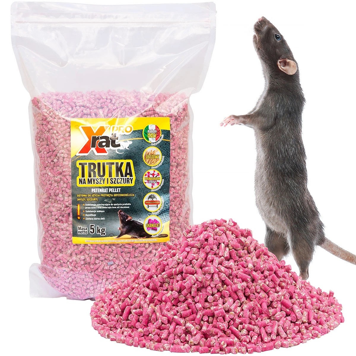 Trutka na szczury i myszy X-RAT PRO 5 kg granulat